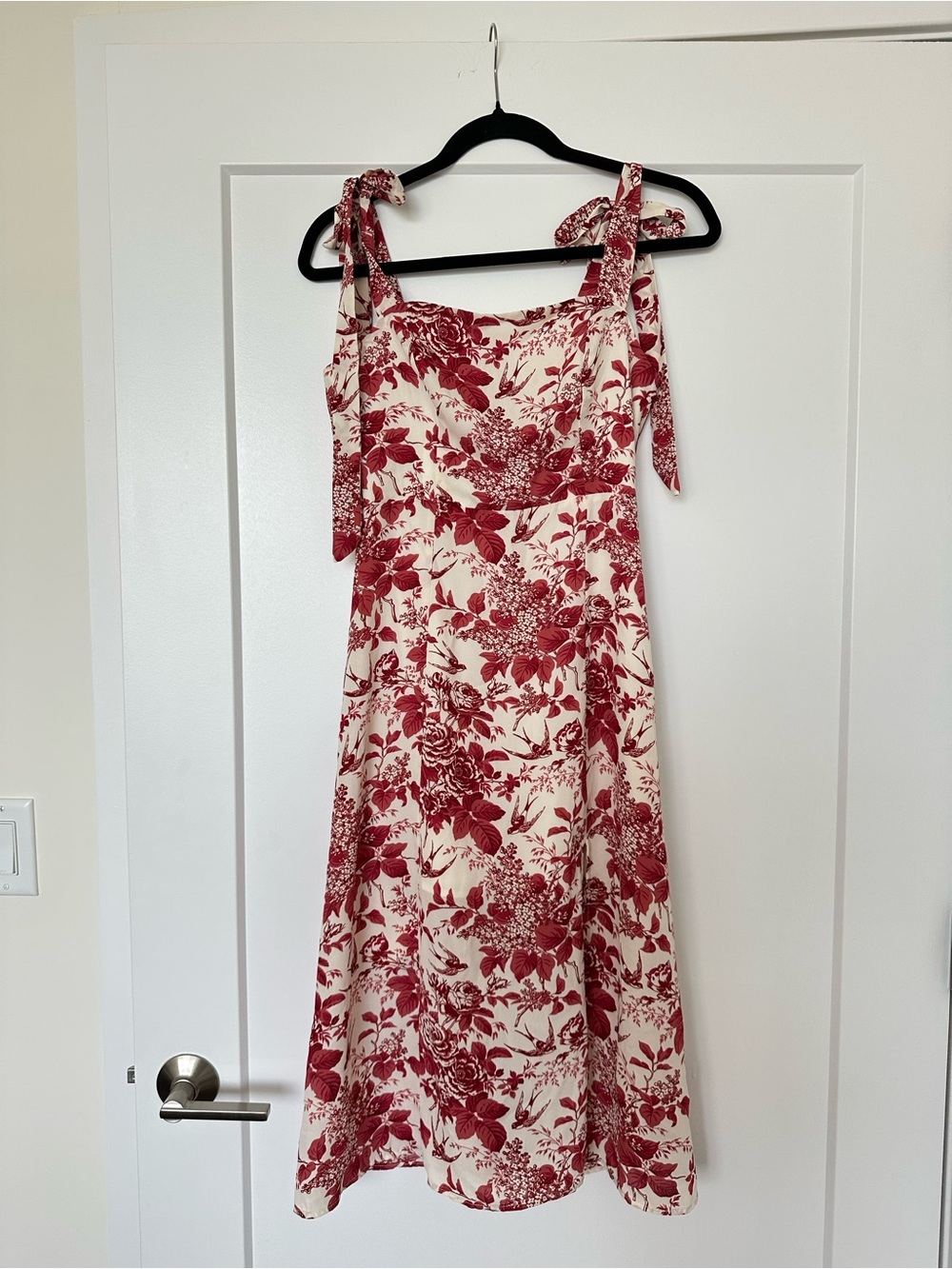 J.ING Red Floral Tie-Shoulder Midi Dress